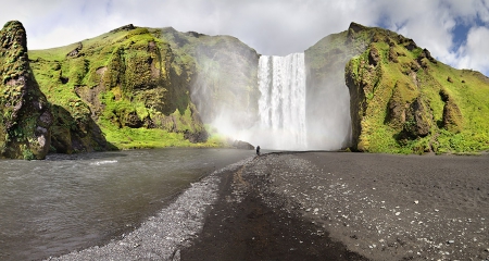 Waterfall - great, sea, mountains, waterfall