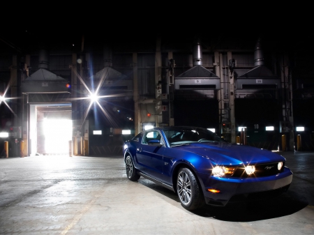 ford mustang - american, ford, mustang, blue