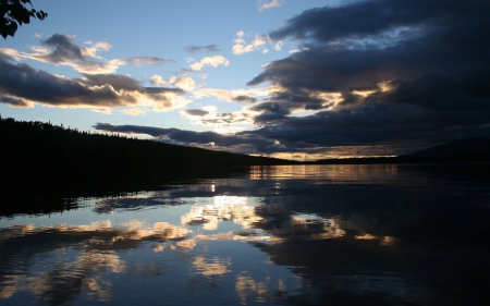 clouds reflection - cloud, water, reflection, river