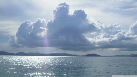 Serenity - clouds, serenity, sea, light, sky