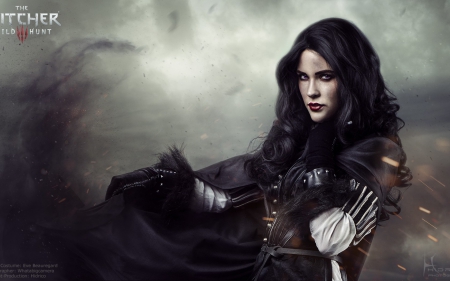 Yennefer - sorceress, game, cosplay, Yennefer, girl, black, fantasy, wild hunt, woman, the witcher