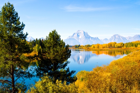 * Grand-Teton-National-Park-Wyoming * - sky, mountains, trees, nature, park