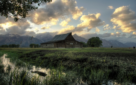 *Grand-Teton-National-Park-Wyoming* - FIELD, NATURE, TREES, HOUSE