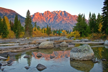 * Grand-Teton-National-Park-Wyoming* - nature, mountains, sky, lake