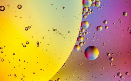 Bubbles - bubble, water, yellow, texture, pink