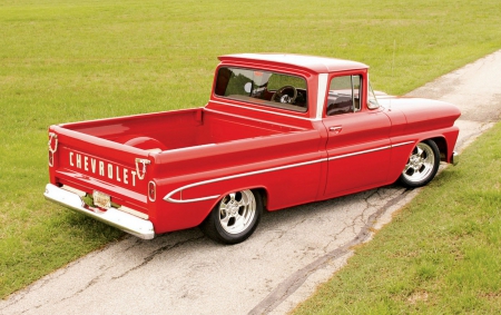 1960 Chevrolet Pickup - Bowtie, Red, Truck, Classic