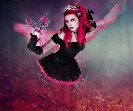 ~Dragon Angel~ - tattoo, creative pre-made, angels, beautiful, digital art, weird things people wear, lovely, photomanipulation, fantasy, redhead, dragon, wings, princess, love four seasons