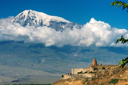 Armenian Landscape - hdr - nature, snow, clouds, mountains, castles