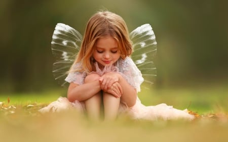 A small girl - butterfly - wings, child, butterfly, a small girl