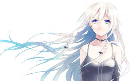 Weeping IA - tears, vocaloid, anime, long hair, braids, crying, ia, white hair