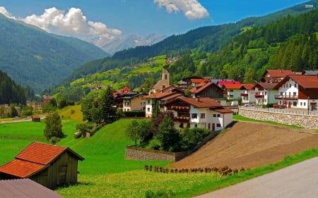 Bavarian Mountain Town - architecture, cityscape, bavaria, town