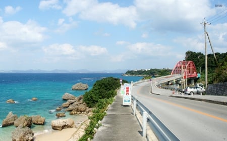 Seaside Road - seaside road, abstract, road, photography