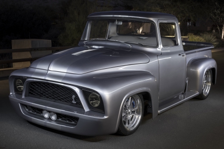 1956-Ford-F-100 - classic, ford, silver, truck