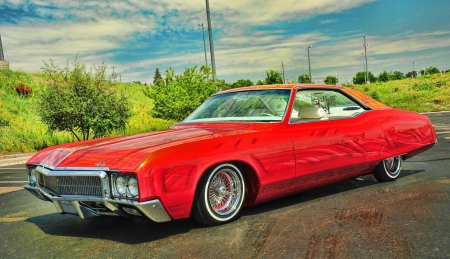 1970-Buick-Riviera - Red, Lowrider, 1970, Classic