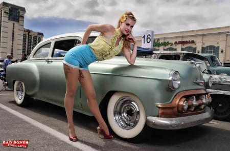 Classic & Pinup - heels, leggy, babe, whitewalls