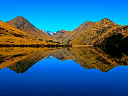 Mountain Reflection - beautiful, queenstown, photography, snow, moke lake, lake, mountain, new zealand