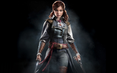 Eliza - fantasy, eliza, black, game, girl, assassins creed, woman, redhead