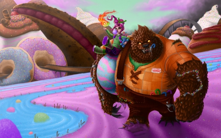 Annie - sweets, pink, water, monster, game, girl, annie, blue, fantasy, league of legends