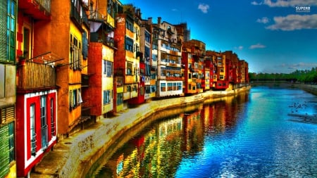 Girona, Italy - girona, cityscapes, houses, italy