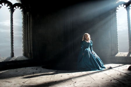 La Belle et la Bete (2014) - La Belle et la Bete, fantasy, blue, Beauty and the Beast, dress, movie, blonde, lea seydoux