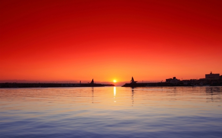 Port Sunset - Sunset, Port, incredible, amazing, beauty