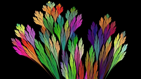 Multicolored  Branches - branches, wallpaper, 2d, abstract