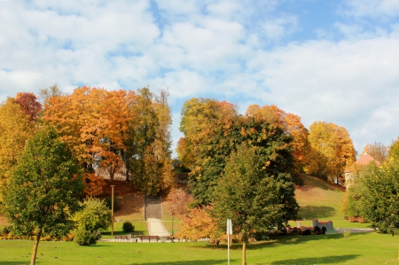 Kandava castle mound by autumn - nature, history, autumn, other