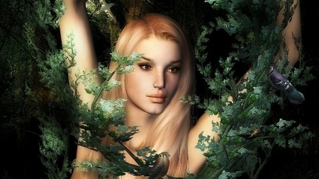 fantasy girl - pretty, girl, fantasy, forest