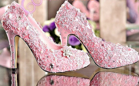 Pink Shoe - show, style, lace, pink