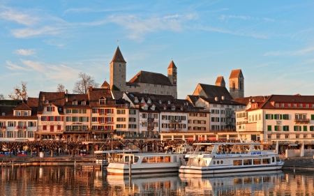 Rapperswil, Switzerland - architecture, cityscapes, boats, switzerland