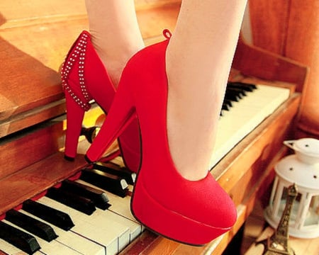 Red Shoe - piano, fashion, shoe, red