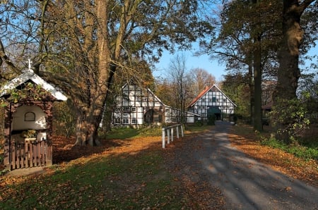 Houses in Germany - germany, trees, houses, architecture