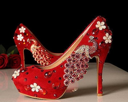 Red Shoe - stilettos, red, heels, shoe