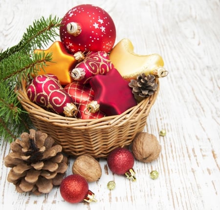 Xmas - merry, basket, decoration, christmas