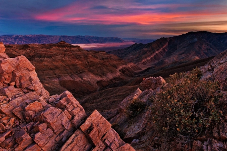 'sunset over a canyon'..... - death valley, sunset, desert, canyon