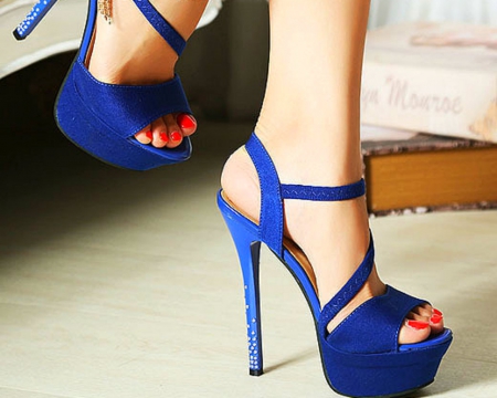 Fashionable Stilettos - heel, stilettos, shoe, blue