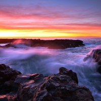 Amazing Sea under the Sunset