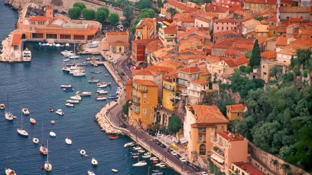 Coastal Cityscape - boats, cityscapes, coast, architecture