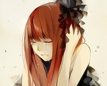 Crying - anime, art, girl, crying