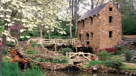 Beautiful Place - watermill, architecture, houses, mill