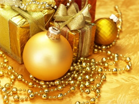 Golden Xmas - xmas, decoration, christmas, gold