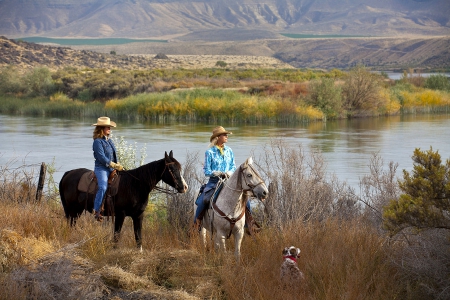 Living Large - women, fun, trees, rivers, majestic, western, females, girls, cowgirls, style, outdoors, horses, dogs, ranch, mountains, lakes