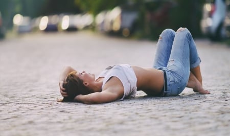 StreetGirl - street, girl, woman, jeans