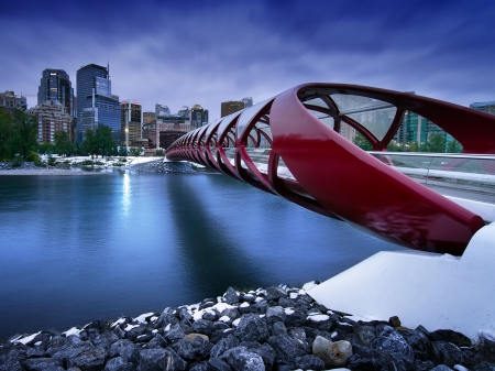 Peace Bridge - canada, calgary, peace bridge, river