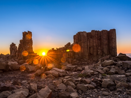 Sunrise Over Bombo Headland - headland, australia, sunrise, bombo