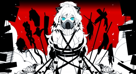 Hatsune Miku Gasmask - vocaloids, anime, gas mask, hatsune miku