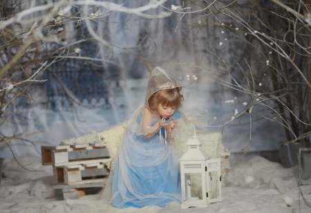 Cute Girl - winter, girl, cute, blue