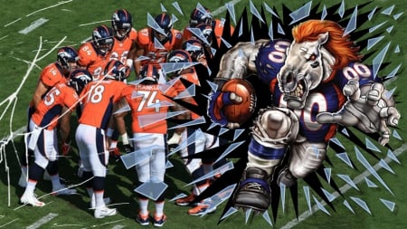 Smashing through,Broncos - nfl, denver broncos, denver, broncos, denver broncos wallpaper