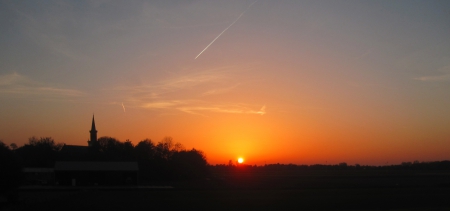 Sunset - sky, sunlight, photography, sun, sunset, nature, view, church, sunsets