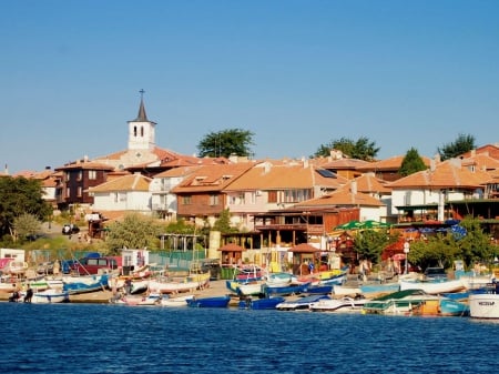 Bulgarian Cityscape - boats, cityscapes, architecture, bulgaria